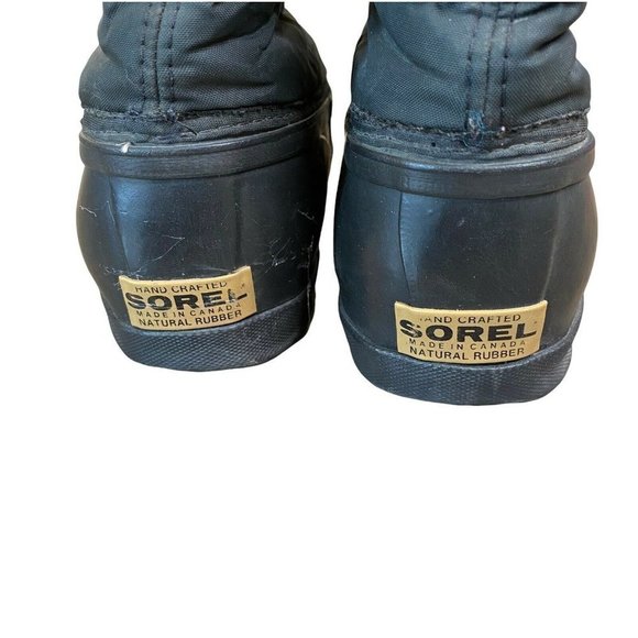 Vtg Sorel Boots Tall Womens 8 Native Design Black Warm - Picture 2 of 8